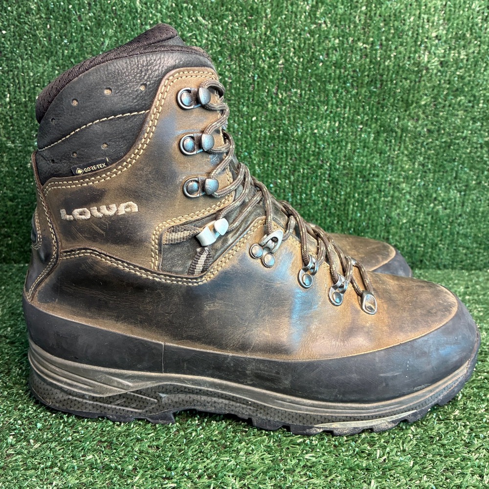 LOWA Tibet GTX Waterproof Vibram Leather Gorpcore Hiking Boots Brown Mens Sz 10